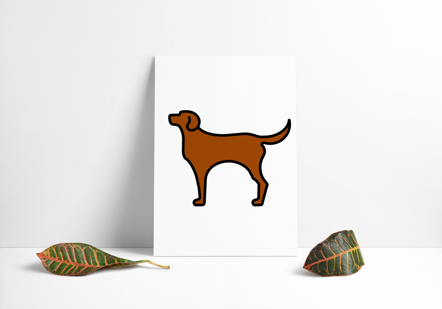 Aiko Graphic_hund3 Hundeikon med brun farve